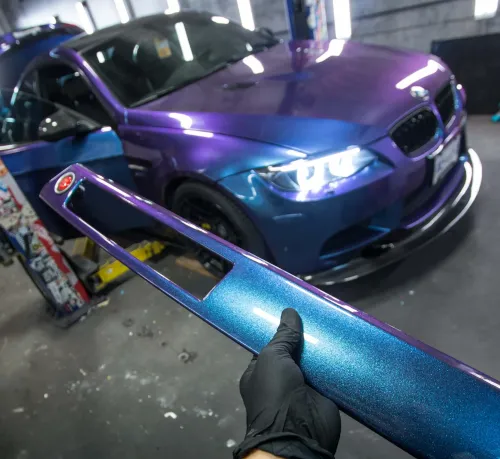 Gloss Diamond Purple Blue Car Vinyl Wrap review 