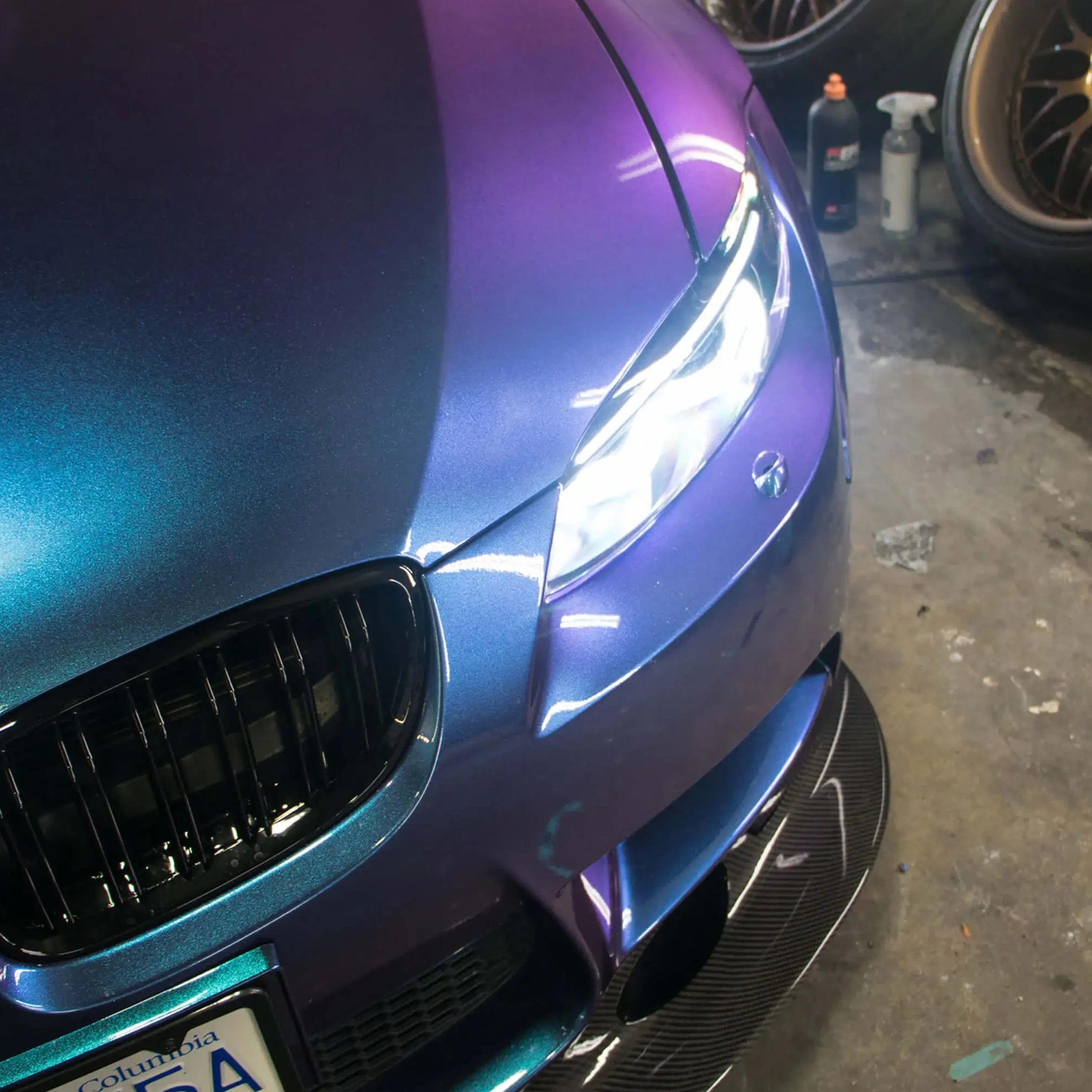Gloss Diamond Purple Blue Car Vinyl Wrap review 4