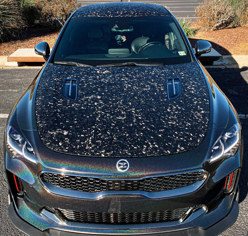 Glossy Laser Black Car Vinyl Wrap review 3