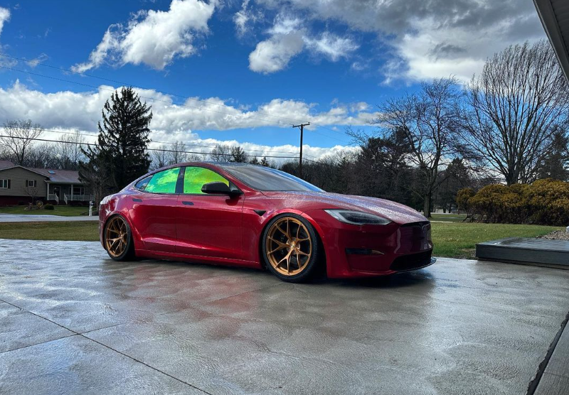 Gloss Metallic Vampire Red Car Vinyl Wrap review 0