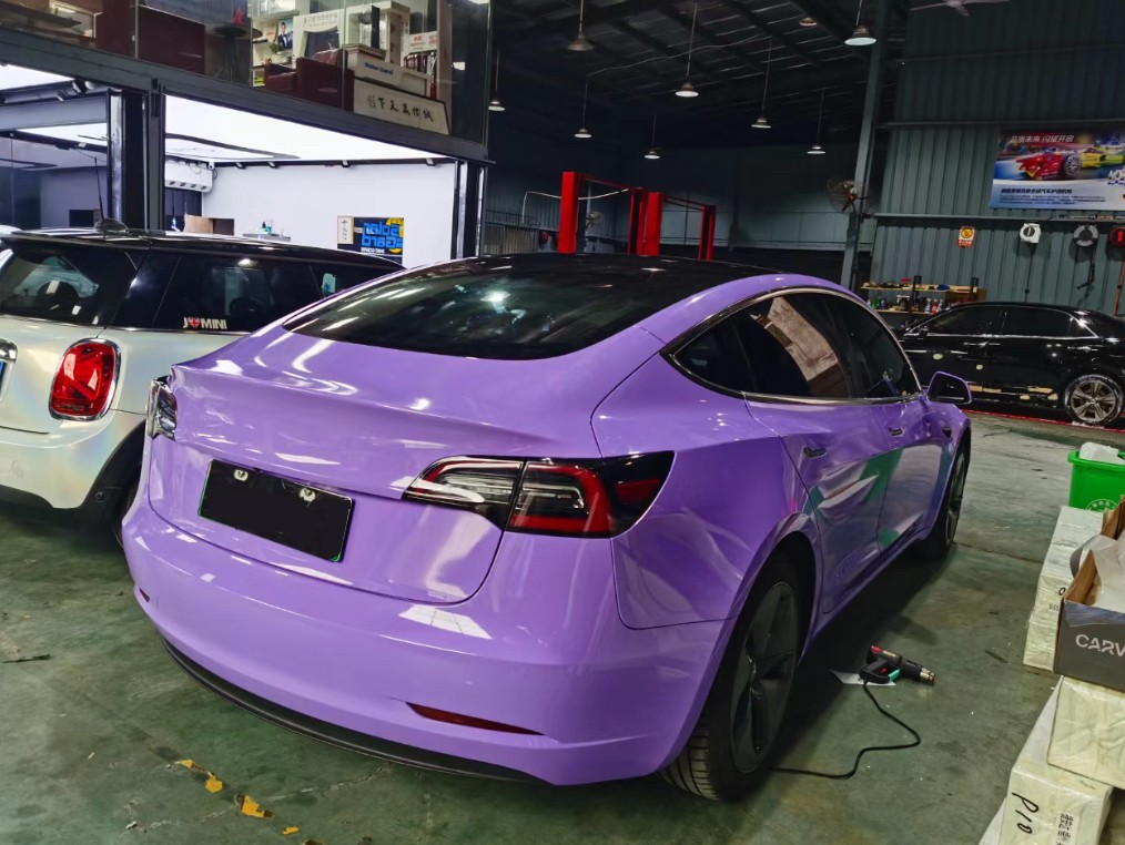 Super Gloss Lavender Purple Car Vinyl Wrap review 1