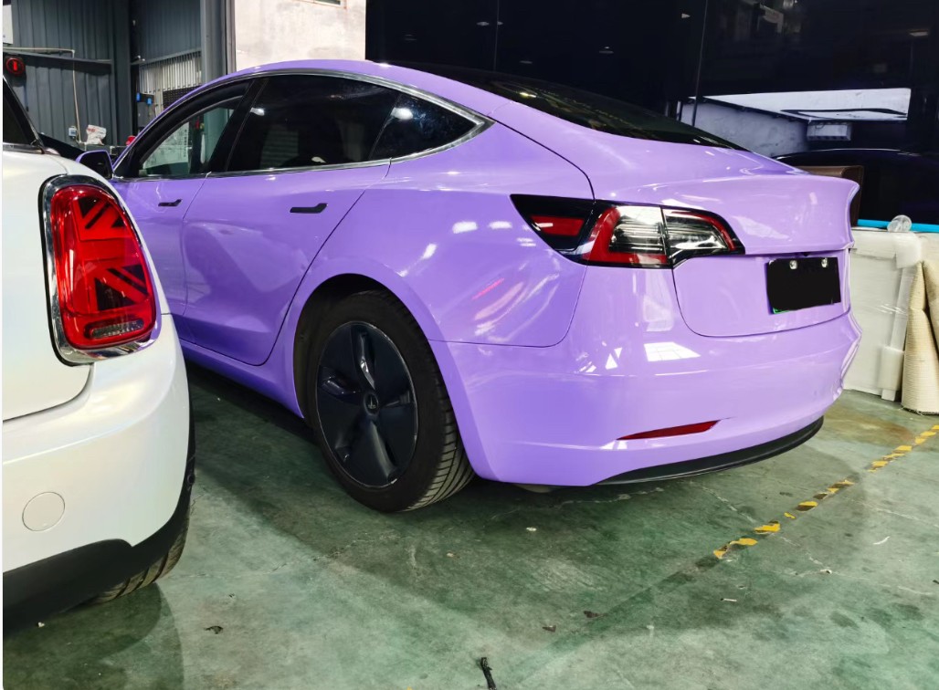 Super Gloss Lavender Purple Car Vinyl Wrap review 3