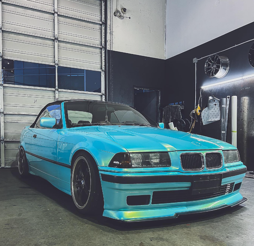  Metallic Neon Ice Blue Car Vinyl Wrap review rky 02