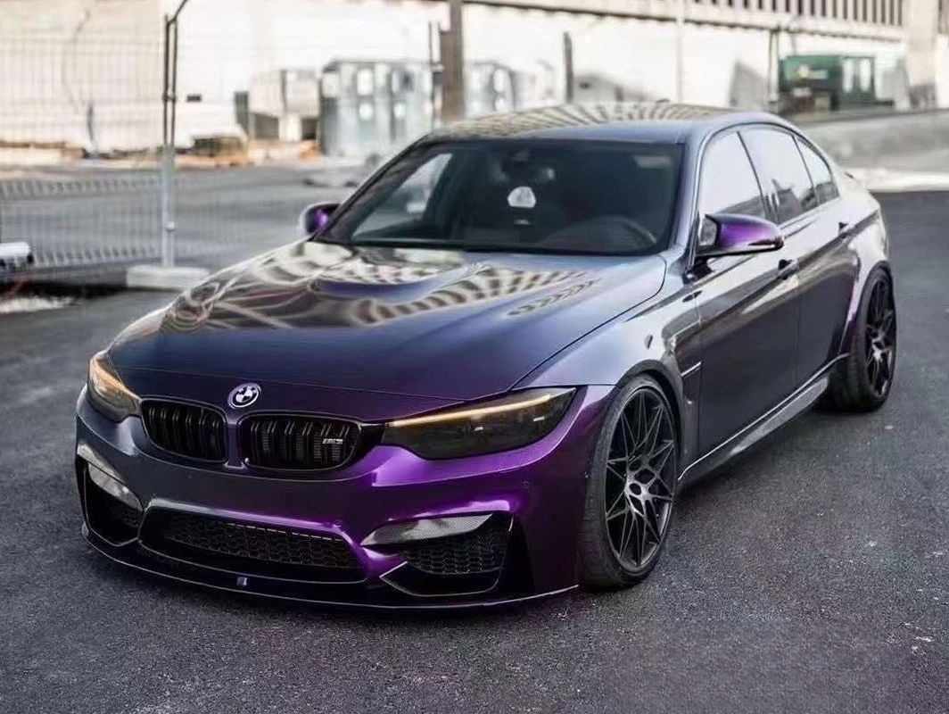 PET Gloss Metallic Midnight Purple Car Vinyl Wrap review 1