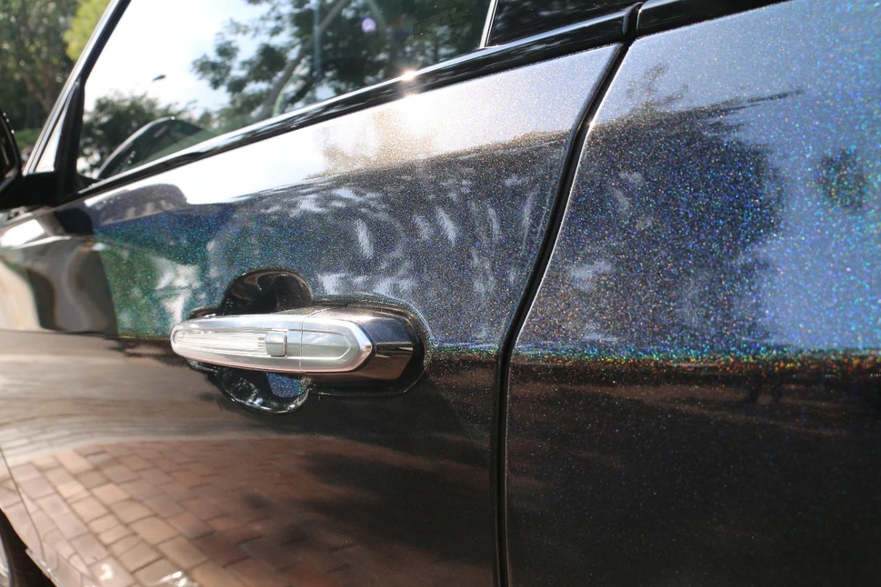 Glossy Laser Black Car Vinyl Wrap review 1