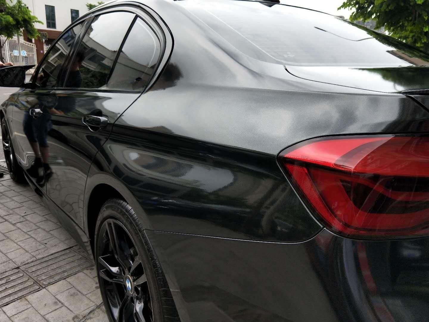 Gloss Metallic Black Car Vinyl Wrap review 0