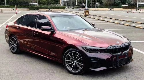 PET Gloss Shifting Red to Black Car Vinyl Wrap review 