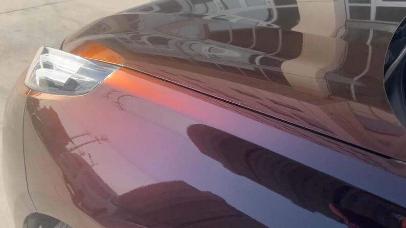 PET Gloss Shifting Red to Black Car Vinyl Wrap review 0