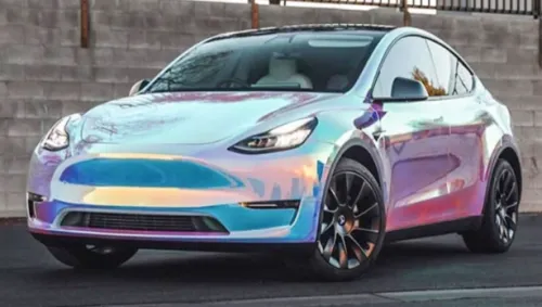 Holographic Chrome Rainbow White Car Vinyl Wrap (Non-Stretchable) review 