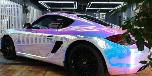 Holographic Chrome Rainbow White Car Vinyl Wrap (Non-Stretchable) review 