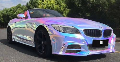 Holographic Chrome Rainbow White Car Vinyl Wrap (Non-Stretchable) review 