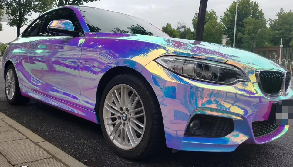 Holographic Chrome Rainbow White Car Vinyl Wrap (Non-Stretchable) review 0
