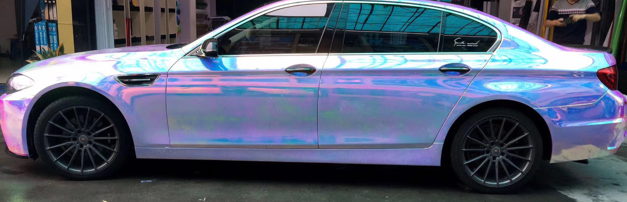 Holographic Chrome Rainbow White Car Vinyl Wrap (Non-Stretchable) review 0