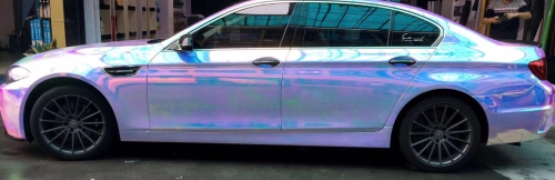 Holographic Chrome Rainbow White Car Vinyl Wrap (Non-Stretchable) review 