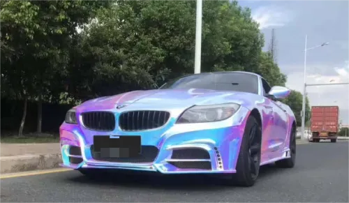 Holographic Chrome Rainbow White Car Vinyl Wrap (Non-Stretchable) review 