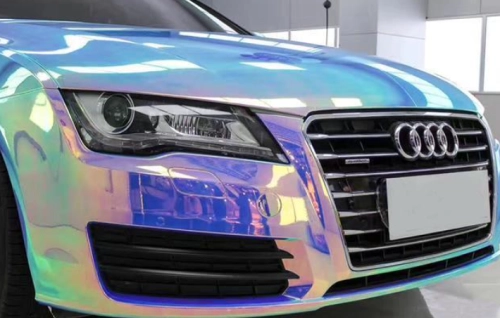 Holographic Chrome Rainbow White Car Vinyl Wrap (Non-Stretchable) review 