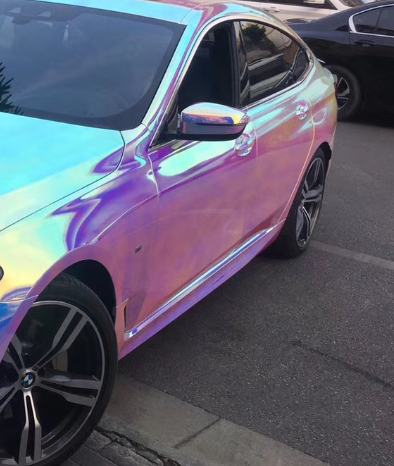 Holographic Chrome Rainbow White Car Vinyl Wrap (Non-Stretchable) review 0