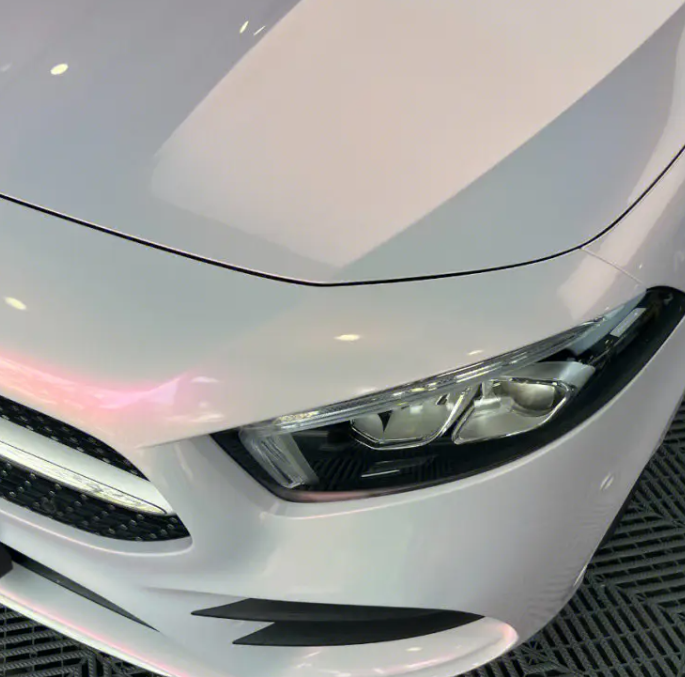 Gloss Metallic Pink to White Car Vinyl Wrap  review 0