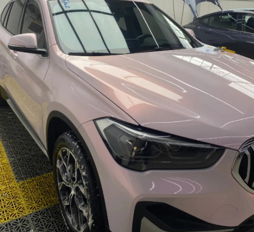  Gloss Metallic Pink to White Car Vinyl Wrap  review 