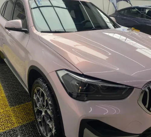  Gloss Metallic Pink to White Car Vinyl Wrap  review 