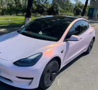  Gloss Metallic Pink to White Car Vinyl Wrap  review 0