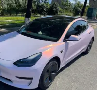  Gloss Metallic Pink to White Car Vinyl Wrap  review 0