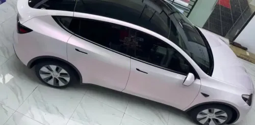  Gloss Metallic Pink to White Car Vinyl Wrap  review 