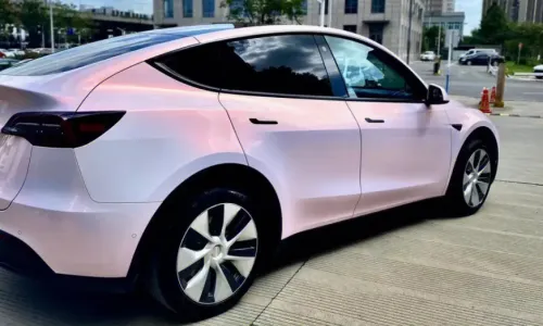  Gloss Metallic Pink to White Car Vinyl Wrap  review 