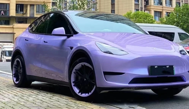 Twin-Color Silver Purple Car Vinyl Wrap  review 0