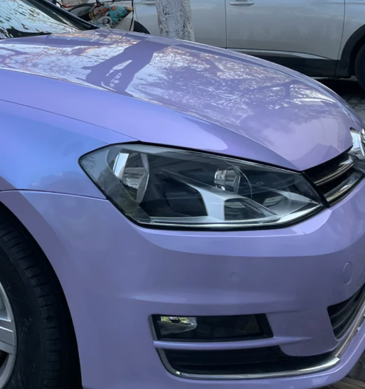 Twin-Color Silver Purple Car Vinyl Wrap  review 0