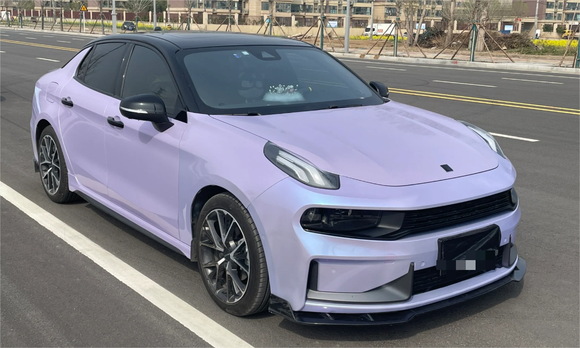 Twin-Color Silver Purple Car Vinyl Wrap  review 0