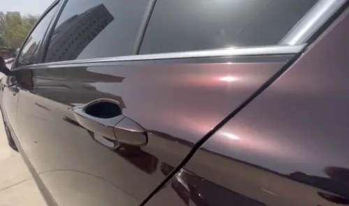 PET Gloss Shifting Red to Black Car Vinyl Wrap review 