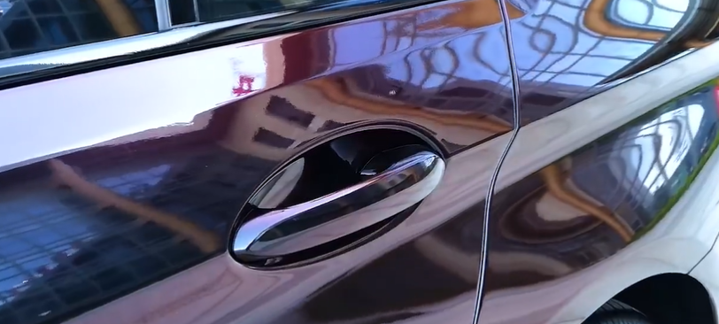 PET Gloss Shifting Red to Black Car Vinyl Wrap review 0