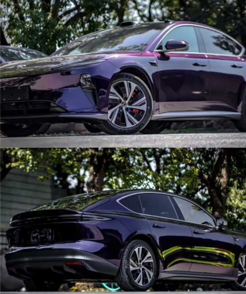 PET Gloss Metallic Midnight Purple Car Vinyl Wrap review 