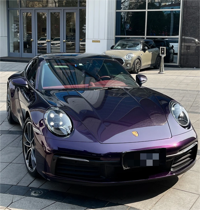 PET Gloss Metallic Midnight Purple Car Vinyl Wrap review 2