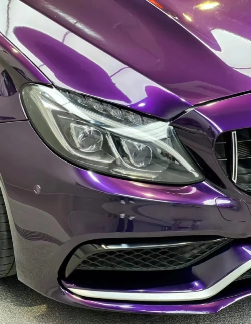 PET Gloss Metallic Midnight Purple Car Vinyl Wrap review 