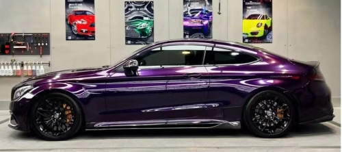PET Gloss Metallic Midnight Purple Car Vinyl Wrap review 