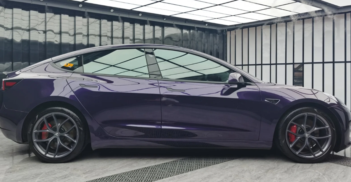 PET Gloss Metallic Twilight Purple Car Vinyl Wrap review 1