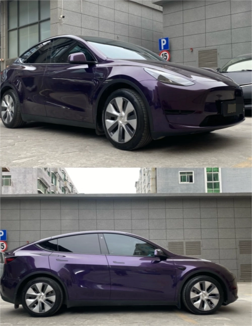 PET Gloss Metallic Twilight Purple Car Vinyl Wrap review 