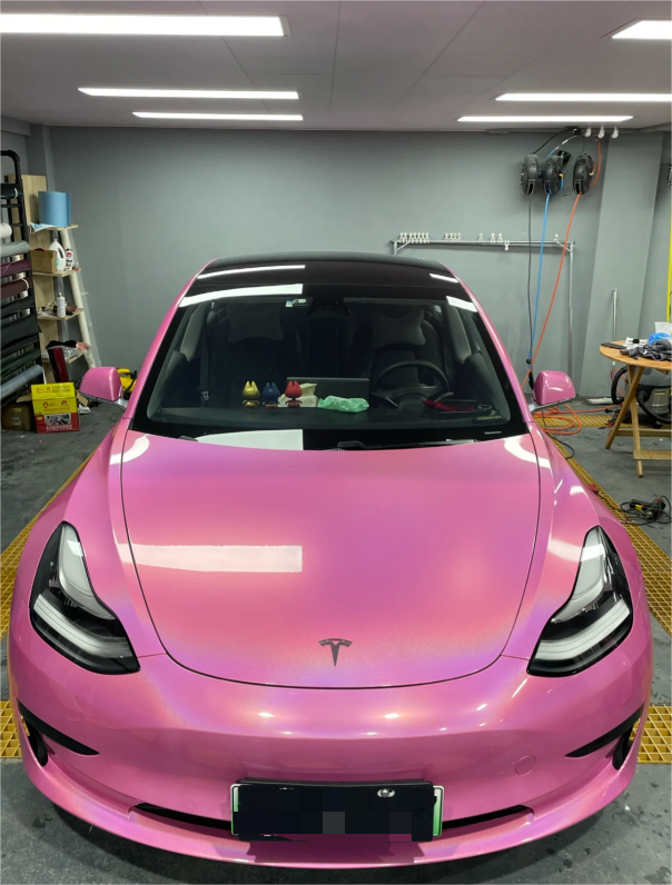 Rainbow Holographic Pink Car Vinyl Wrap review Rubens Filho