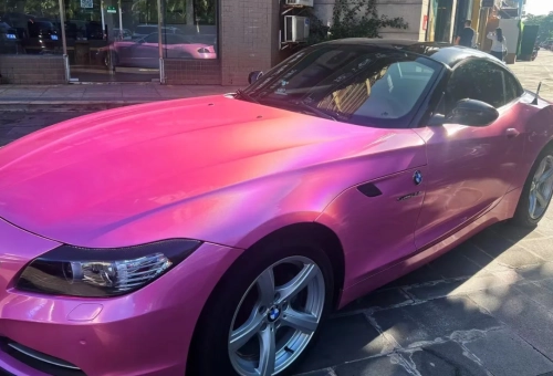 Rainbow Holographic Pink Car Vinyl Wrap review 