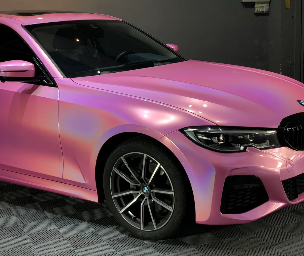Rainbow Holographic Pink Car Vinyl Wrap review Joseph 01