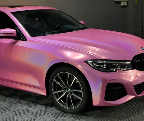 Rainbow Holographic Pink Car Vinyl Wrap review 