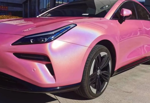 Rainbow Holographic Pink Car Vinyl Wrap review 