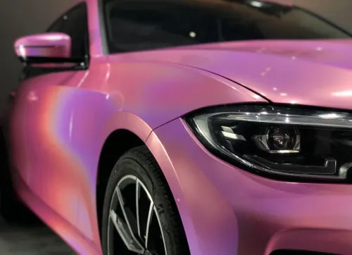 Rainbow Holographic Pink Car Vinyl Wrap review 
