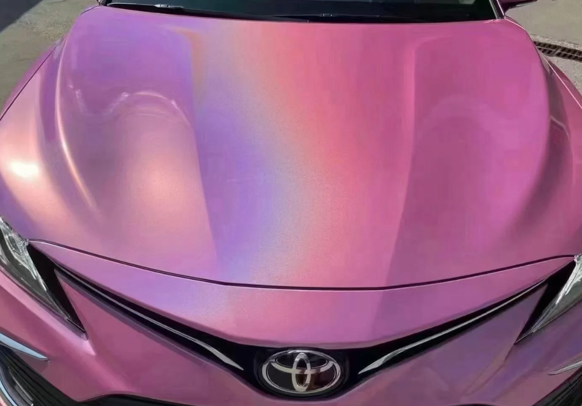 Rainbow Holographic Pink Car Vinyl Wrap review Tacromike 04