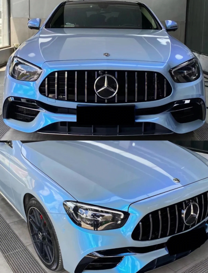 Gloss Diamond Gray Blue Car Vinyl Wrap review Anthony