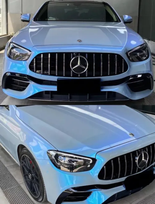 Gloss Diamond Gray Blue Car Vinyl Wrap review 
