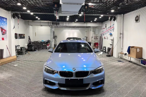 Gloss Diamond Gray Blue Car Vinyl Wrap review 