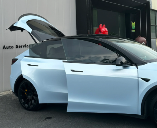 Super Gloss Macaron Blue Car Vinyl Wrap review 